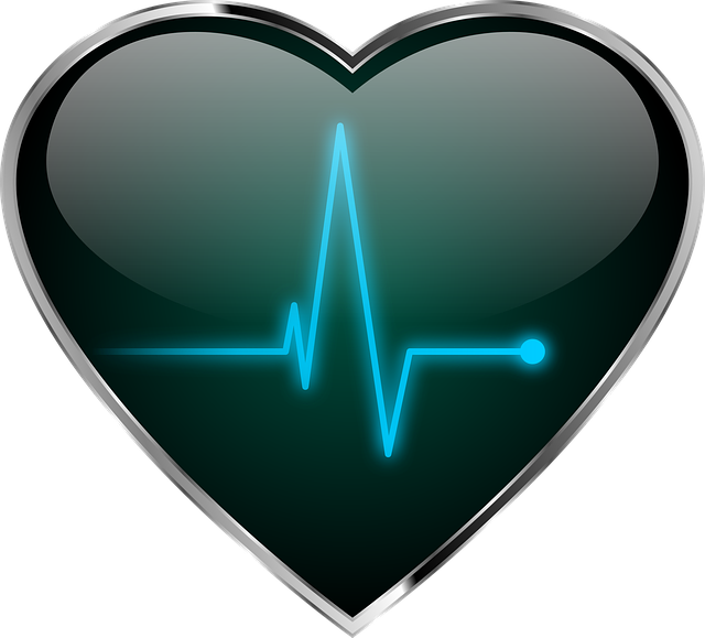 A heart with a rhythm showing arrhythmia symptoms at night